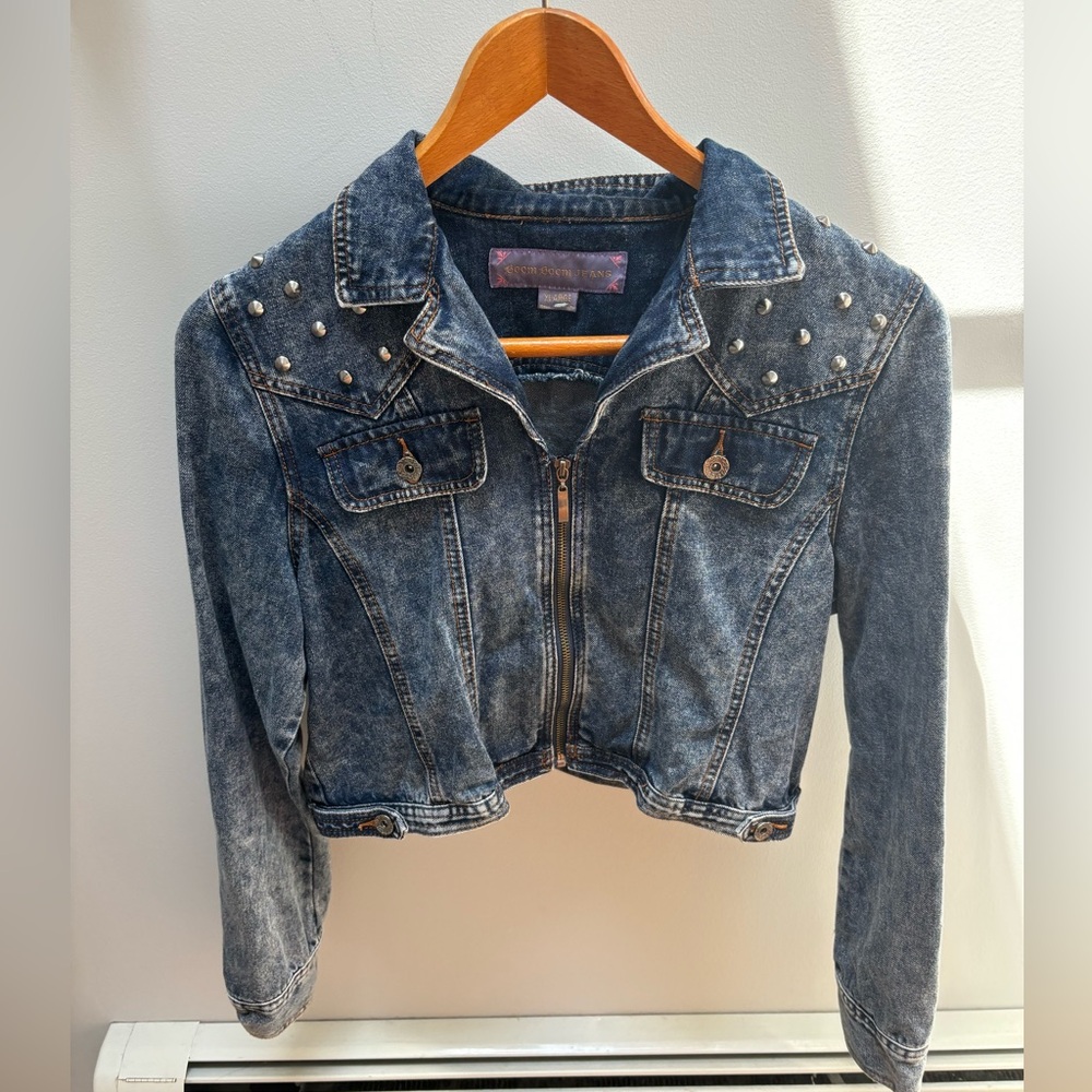 Boom boom jeans studded denim jacket